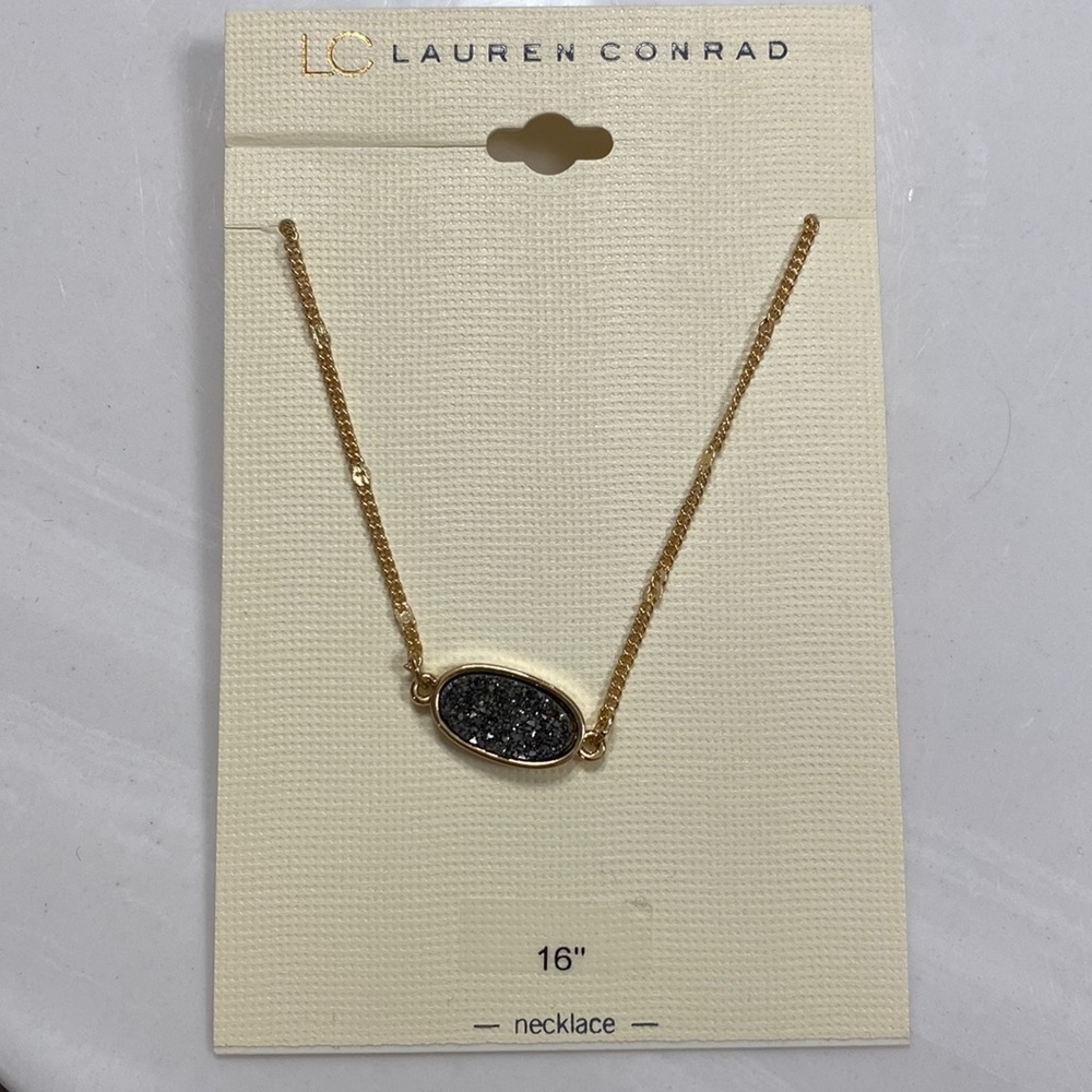 16 inch gray crystal necklace